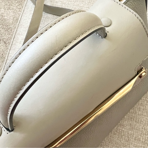 2F Chloe Clare medium Top Handle Chain Crossbody Satchel green gray leather - Picture 12 of 16